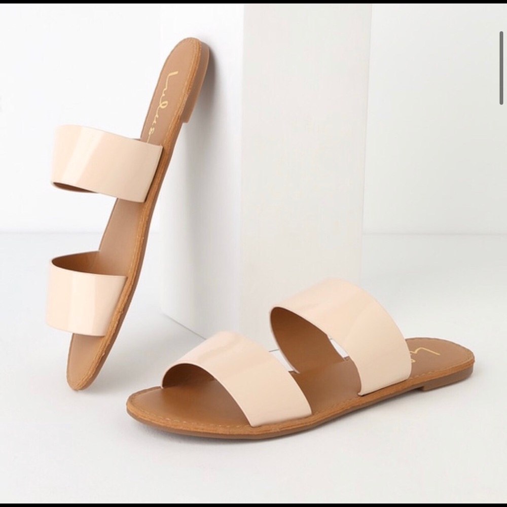 Brand New Lulu’s Patent Slide Sandals